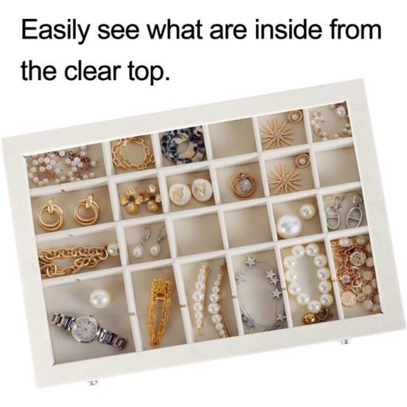 35 Grid Earring Organizer Velvet Jewelry Tray Organizer Felt Jewelry Box Tray - Picture 6 of 8